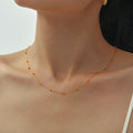 Delicate Gold Tone Necklace With Multicolor Stone or Zircon Stations view 1