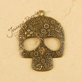 Rose Skull Alloy Pendant 66x49mm