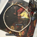 White Freshwater Pearl Bear Pendant Necklace Gold Clasp 39+5cm view 2