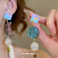 Asymmetric Pastel Sun and Moon Geometric Drop Earrings view 2