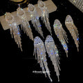 Rhinestone Circle Fringe Earrings in Four Long Designs view 3