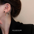 Two Mixed Earring Sets With Black Hearts Or Crystal Starbursts view 2
