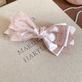 Satin Polka Dot Bow Twist Hair Clips White Pink Black view 2
