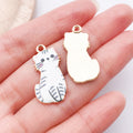 Enamel Zinc Alloy Cute Cat Charm Pendant for DIY Bracelet Earrings Necklace Jewelry