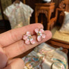 Pink Flower Studs