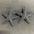 Textured Starfish Stud Earrings in Two Tones Statement Jewelry view 7