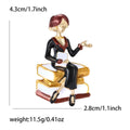 Teacher on Books Brooch in Four Enamel Color Combinations view 8