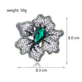 Black Flower Openwork Crystal Six Designs Metal Brooch Pin view 2