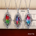 Gradient Marquise Stone Open Filigree Pendant Necklace view 5