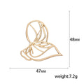 Open Line Art Woman Profile Metal Brooch in Gold and Silver view 5