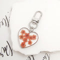 Heart Resin Dried Flower Keychains Silver Clasp 5 Colors view 6