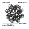 Pearl Cluster Flower Brooch in Detailed Metal for Jackets and Scarves view 6