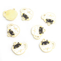 Coffee Cup Cat Enamel Alloy Charm Pendants in Seven Colors view 6