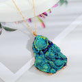 Gold Tone Irregular Druzy Geode Pendant Necklaces in Eleven Designs view 10