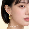 Gold Polished Smooth Oval Bean Fishhook Drop Earrings view 2