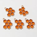 Colorful Bee Honeycomb and Honey Pot Enamel Pendant Charms view 3