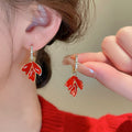 Red Festive Motif Earrings in Twenty Two Distinct Designs view 7