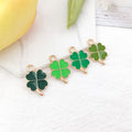 Colorful Four-Leaf Clover Metal Charms for Jewelry and Craft Projects view 3
