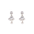 White Pearl Look Bubble Cluster Cascade Stud Earrings view 5