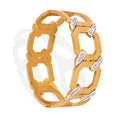 Geometric Hammered Open Link Bangle With Crystal Accents view 5
