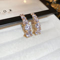 Clear Crystal Curved Huggie Earrings For Women Jewelry view 6