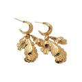 Textured Leaf And Crystal Drop Earrings Fashion Jewelry view 5