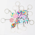 Silver Tone Colorful Swirl Lollipop Novelty Keychains view 4