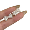 Pearl Bow Curved Crystal Ear Cuff Statement Jewelry view 5