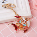 Mixed Jeweled Pufferfish and Crown Dolphin Keychains in Many Styles view 2