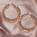 Pave Crystal Large Hoop Earrings Multi Tone Metal Options view 5