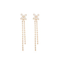 Silver Tone Butterfly and Crystal Strand Drop Earrings view 5