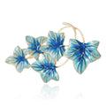 Grape Leaf Spray Brooch In Metal With Three Translucent Enamel Leaves On Curling Stems view 2