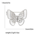 Mother Of Pearl Butterfly Brooch Zircon Crystal Gold Silver Pin view 4