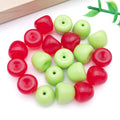 Red and Green Apple Shaped Acrylic Beads With Through Holes view 3