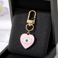 Gold Tone Heart Enamel Lash Evil Eye Clip Keychains view 4