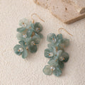 Four Color Translucent Flower Cluster Long Hook Earrings view 8