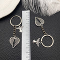 Antique Silver Winged Heart and Flying Dove Keychain view 4