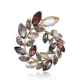 Layered Marquise Crystal Leaf Wreath Brooch in Four Colors view 5