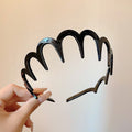 Seven Wrapped And Plain Wavy Tooth Headbands In Black White Brown And Blue view 12