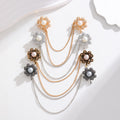 Gold Tone Flower Pearl Look Four Designs Metal Brooch Pin view 4