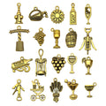 Alloy Matte Gold-Tone Wine Theme Metal Charms with 26 Listed Options view 1