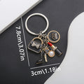 Black Handbag Crown Lipstick Heel and Pearl-Look Keychain view 1