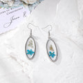 Long Oval Resin Dried Flower Drop Earrings 4 Colorways view 4