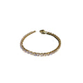 Three Gold Tone Crystal Cuff Bracelets In Distinct Stone Shapes view 5
