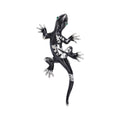 Branch Lizard Brooch in Metal with Textured Lizard Resting on a Slender Branch view 1