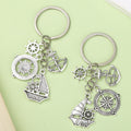 Nautical Travel Metal Keychains in 9 Sailboat, Anchor and Airplane Styles view 1