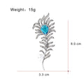 Aqua Leaf Crystal Metal Brooch Pin for Jackets and Lapels view 2