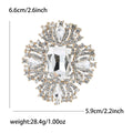 Rectangular Crystal Cluster Brooch in Detailed Metal and Crystal Design view 6