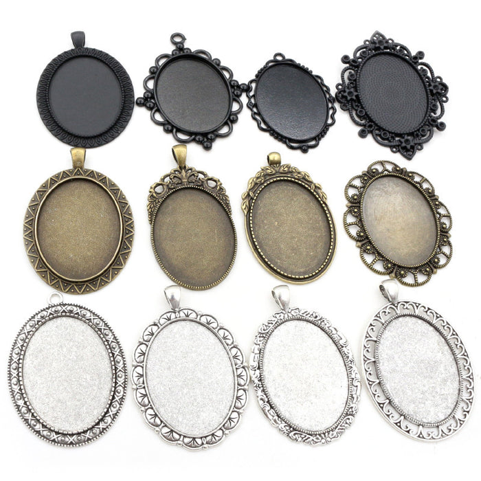 Oval Pendant Tray Assortment Jewelry Making Components