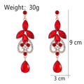 Silver Tone Crystal Leaf Scroll Crystal Five Designs Metal Dangle Earrings view 5